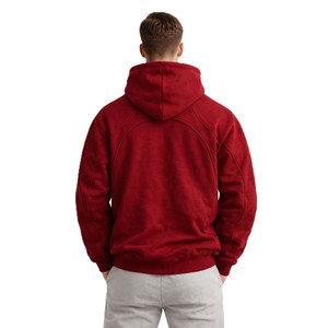 เสื้อฮู้ดดี้ผู้ชายแบบ Panel Construction ผ้าฝ้ายฟลีซคุณภาพสูง ทรงบ็อกซี่ สไตล์สตรีทแวร์ รับผลิตตามสั่ง OEM ขายส่งจำนวนมาก - Product Image 3