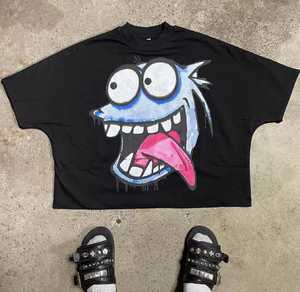 T-shirts en coton 100 % pour hommes, personnalisables, qualité supérieure, grande quantité, coupe ample, tricoté, imprimé léopard, écologique, vente en gros - Product Image 1