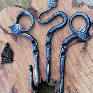 Perchero de pared de hierro forjado rústico hecho a mano, Perchero de pared de hierro forjado de herrero de alta calidad para cocina, baño, sala de estar - Product Image 4