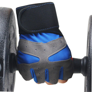 Half Finger Gym Gloves Breathable Mesh PU Material Adjustable Wrist Strap for <b>Weight</b> Lifting Training Workout Unisex - Product Image 1