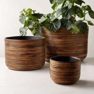 Panier à fleurs pas cher, pot en rotin, support pour pot, décoration de jardin intérieur/extérieur - Product Image 4