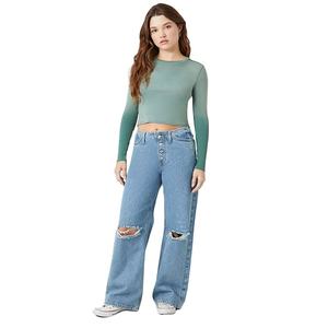 Camisetas de Manga Larga para Mujer, Diseño Ajustado, Cuello Redondo, 180 g/m², Verano, Moda, Alta Calidad, Diseño Corto - Product Image 2