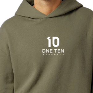 Sweat-shirt à capuche mi-lourd pour homme 280 g/m² en molleton de coton premium couleur olive, style streetwear décontracté, logo personnalisé OEM ODM - Product Image 3