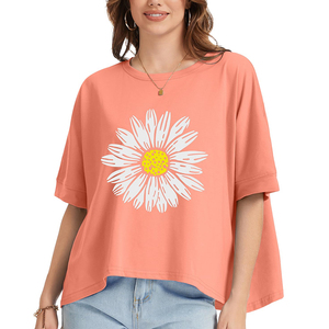 T-shirt Ringer pour femme, style streetwear, avec logo personnalisé sérigraphié, à épaules tombantes, vente en gros - Product Image 1