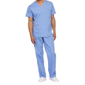 Uniforme Médico para Hombre, Conjunto de Enfermería para Hospital, Top con Cuello en V, Pantalón Recto, Mezcla de Algodón Transpirable, Fabricante - Product Image 5