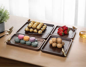 Ensemble d'assiettes en bois, bois d'acacia, plateau de service, cuisine et salle à manger, maison et salon, plateau à fromage, cadeau de pendaison de crémaillère, cadeau de mariage - Product Image 3