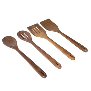 Juego de utensilios de cocina de madera de 5 piezas: espátula, cuchara ranurada, espumadera, tenedor para ensalada, utensilios de cocina antiadherentes, herramienta de chef - Product Image 3