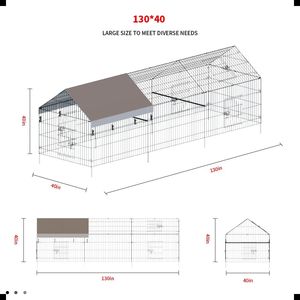 Pollaio in Metallo per Allevamento di Pollame, Gabbie per Animali da Esterno - Product Image 3