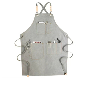 Delantal de Trabajo HARAZ INTERNATIONAL HRE-91 Unisex de Cuero Genuino Marrón, Diseño Cruzado en la Espalda, Antipolvo, Detectable por Rayos X, Profesional - Product Image 3