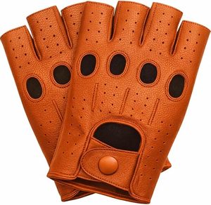 Gants de boxe en cuir orange MAW, à doigts entiers, avec fermeture à lacets au poignet, équipement d'entraînement pour adultes - Product Image 2