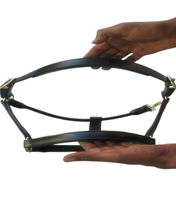 Harnais en cuir de cheval personnalisé, de qualité supérieure, avec embout de nez rembourré, quincaillerie or rose, pour dressage, course de chevaux, entraînement, sur mesure - Product Image 4