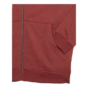 Veste de survêtement décontractée pour homme OEM personnalisée, bordeaux, entièrement zippée, haut de sport et de loisirs pour homme - Product Image 6