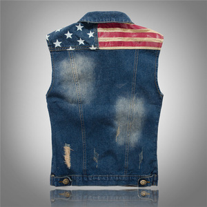 Suppliers jean Men's Casual Slim Fit Quick Dry Breathable Sleeveless Denim Vest Classic <b>Button</b> Jean Jacket - Product Image 6