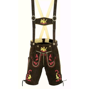 Men's Lederhosen Shorts High Waist Embroidered <b>Animal</b> <b>Pattern</b> Button Fly Vintage Breathable Casual Trachten Bavarian - Product Image 1