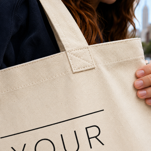 Custom Logo Organic Cotton <b>Canvas</b> <b>Tote</b> Bag Reusable Shopping Bag Long Handle Soft Shoulder Bag for Daily Travel - Product Image 6