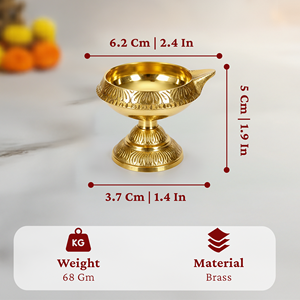 Lámpara de aceite Diya de latón tradicional hecha a mano, soporte decorativo Deepam Vilakku para el hogar, templo, decoración de festivales, regalos. - Product Image 3