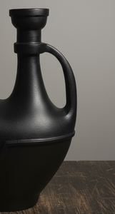 Luxury Dual-Spout Matte Black Metal <b>Vase</b> Elegant Handcrafted Modern Home Decor <b>Unique</b> Pitcher Style Centerpiece Single Unit - Product Image 2