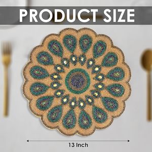 Mantel Individual Redondo de Cristal con Cuentas Elegante de Gran Venta, Tapete Decorativo para Mesa, Plato Base de Cristal con Cuentas para Mesas de Comedor y Café - Product Image 2