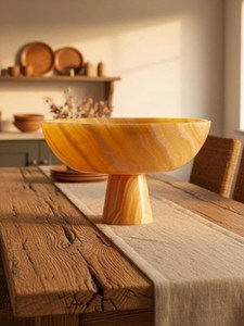 Cuenco para Servir con Base de Mármol Naranja Ónix, Resistente al Fuego, Moderno, para Cocina, Comedor, Sala de Estar, Revestimiento de Paredes - Product Image 4