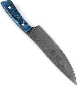 Cuchillo de Chef de Acero de Damasco de 8-9.9 Pulgadas, Forjado a Mano, Mango de Madera, Cuchillos de Cocina Tradicionales para Uso con la Mano Derecha - Product Image 4