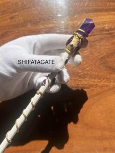 Baguette en cristal d'améthyste faite à la main de haute qualité artisanat en pierre naturelle pour guérir l'art populaire de mariage Feng Shui - Product Image 2