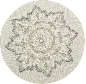 Decorative Handmade Beaded <b>Placemat</b> For <b>Dining</b> Room <b>Tables</b> Fancy Seed Beads Embroidered <b>Table</b> <b>Placemat</b> For Kitchen Use - Product Image 2