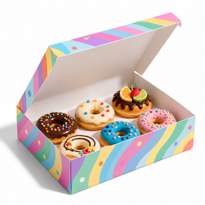 Caja de Cartón Personalizada para Empacar Donuts, Pasteles, Bizcochos, Postres, Bollos, Pan y Repostería, con Impresión de Logotipo - Product Image 5
