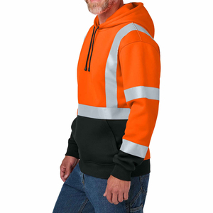 High Visibility Hoodie Safety Work Wear For Men Construction Road Industrial Outdoor Workers Durable Warm Custom Logo - Product Image 4