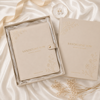 LABON Organiseur de mariage personnalisé en cuir végétalien couleur grès, avec reliure dorée, cadeau de luxe pour mariée, carnet à 6 anneaux