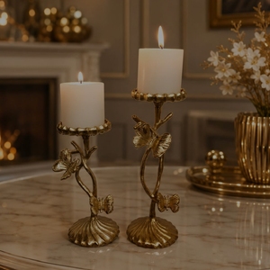 Metal Tree Branch Candle Holder Set with Two Glass Tealight Candle Wax Container Jars & <b>Cups</b> Decorative Home Accent Piece - Product Image 3