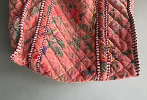 Bolso Tote de Terciopelo Acolchado Floral, Bolso de Hombro Estilo Boho para Compras y Uso Diario, Asa Larga con Patrón, Bolso Textil para Uso Diario - Product Image 5