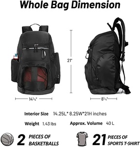 Sac de sport léger en nylon sur mesure avec doublure en polyester, qualité supérieure, sac de basketball le plus vendu - Product Image 5
