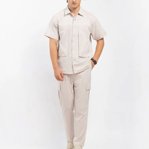 ชุดเซ็ตสองชิ้นพรีเมียมสำหรับผู้ชายจาก REVIBE INDUSTRY เสื้อคอปกแคมป์ 100% ผ้าฝ้าย และกางเกงทรงหลวม สวมใส่สบาย เหมาะสำหรับฤดูร้อน - Product Image 1