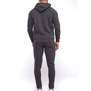 Ensemble de survêtement gris foncé à capuche pour homme – Sweat-shirt et pantalon longs, couleur unie, tenue décontractée, 100 % coton respirant, style automne - Product Image 6
