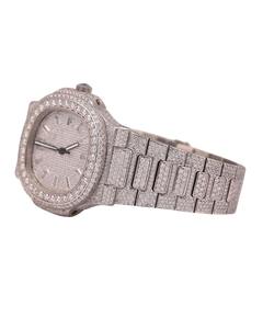 Montre-bracelet pour homme en acier inoxydable, mouvement japonais, style hip-hop, sertie de diamants Moissanite VVS, très vendue - Product Image 2