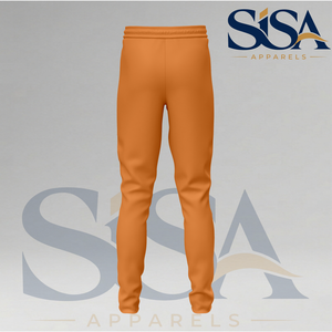 Custom Orange Men's <b>Elastic</b> <b>Waist</b> Flat <b>Trouser</b> Pant Cotton Fleece Quick Dry Regular Fit Sportswear - Product Image 3