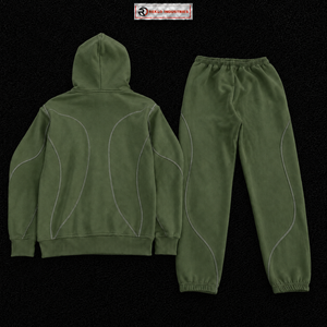 Green Tracksuit Men Custom Logo <b>Full</b> <b>Zip</b> <b>Hoodie</b> Jogger Pants Set Streetwear Fashion Sportswear Casual Gym Training Wholesale Fit - Product Image 6