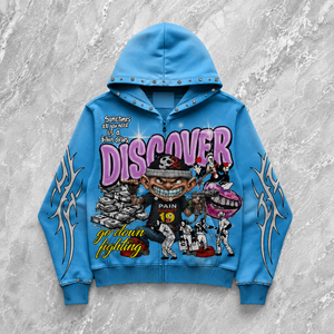 Ensemble survêtement Y2K streetwear respirant pour homme, deux pièces, 100% coton, sweat à capuche et short en jean, décontracté, coupe oversize, impression de logo personnalisée - Product Image 5