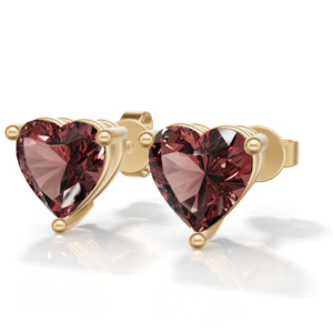 Heerani Jewels Natural Garnet 925 Sterling <b>Silver</b> <b>Heart</b> Shape IGI Certified Engagement Claw Setting Trendy Stud Vermeil <b>Earrings</b> - Product Image 2