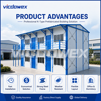 VICDOWEX Maison préfabriquée de type K personnalisée pour le camping de construction, le bureau et l'hébergement des travailleurs