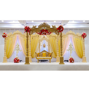 Mandap de mariage traditionnel classique Aarya pour la cérémonie de Vivah hindou, style palais indien Maharaja, en bois sculpté - Product Image 1