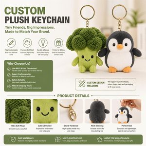 พวงกุญแจตุ๊กตาผ้ากำมะหยี่รูปสัตว์และผักแบบกำหนดเองจากผู้ผลิต ของเล่นส่งเสริมการขาย - Product Image 2