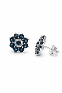 Boucles d'oreilles en topaze bleue en argent sterling 92,5 KLST-31243 - Product Image 4