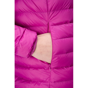 Chaqueta de plumón con capucha para mujer, ligera, acolchada, rosa, con cremallera, ropa de abrigo cálida para invierno - Product Image 4