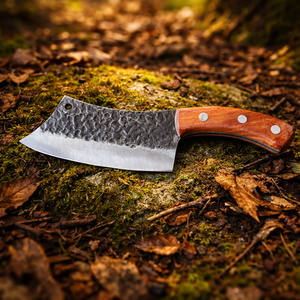 มีดปังตอเหล็กกล้าคาร์บอนเกรดอุตสาหกรรม ทำด้วยมือ พร้อมด้ามไม้และปลอกหนัง รับผลิตแบบ ODM/OEM สำหรับครัว - Product Image 2