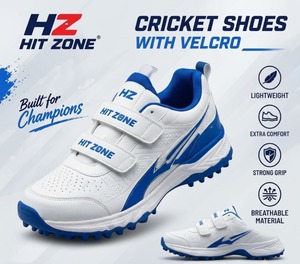 รองเท้าคริกเก็ต HIT ZONE แบบมีปุ่มยาง รองเท้ากีฬาระดับพรีเมียม พื้นรองเท้ายืดหยุ่น ยึดเกาะดีเยี่ยม สำหรับการเล่นระดับมืออาชีพ - Product Image 1