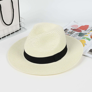 Wholesale Custom Natural Grass <b>Floppy</b> Straw <b>Hat</b> Wide Brim Summer Sun <b>Hat</b> Unisex Beach OEM ODM Private Label - Product Image 5