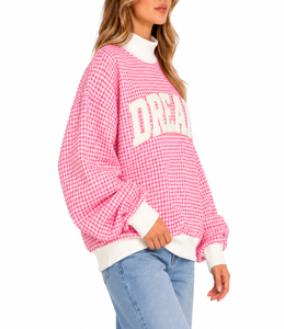 Sweat-shirt surdimensionné à col montant pour femme, personnalisé OEM, 100 % coton épais, épaules tombantes, pull décontracté - Product Image 2