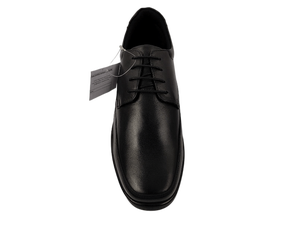 Chaussures Oxford en cuir véritable noir pour homme, bout rond, lacets, semelle en caoutchouc rembourrée, toutes saisons - Product Image 5