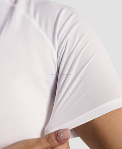 Round Neck Women's Compression Fitness Half Sleeve <b>Shirt</b> Breathable Spandex <b>Polyester</b> Gym-Wear & Running Digital Printing - Product Image 5